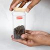 Square Glass Jar Wooden Lid Food Storage ContainersBest Amazon Deals