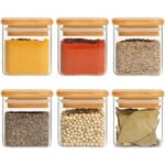 Airtight clear glass storage canister with wood lid foodBest Amazon Deals