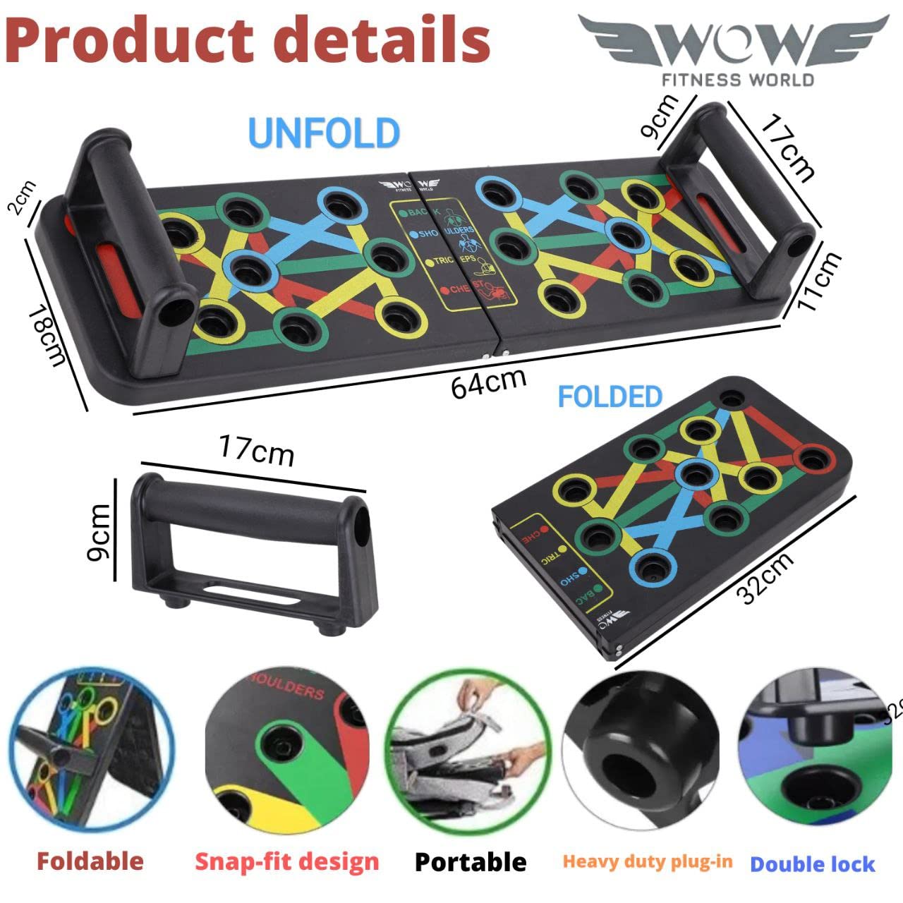 Wow Fitness World Pushup Board with Ebook trainingBest Amazon Deals