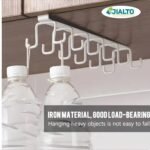 JIALTO Double Row Cup Holder Rack with 12 Hooks, MetalBest Amazon Deals