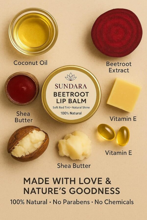 SUNDARA Beetroot Lip Balm 8g for Dry & Chapped Lips |Best Amazon Deals