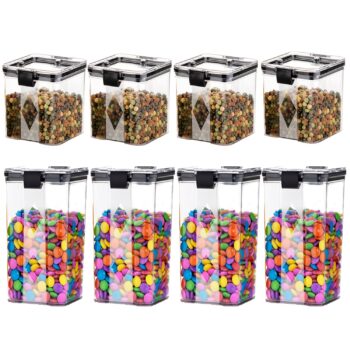 GOLWYN Air Tight Containers For Kitchen Storage Set, Plastic Boxes For Storage, Kitchen Organizer & Kitchen Accessories Items (700Ml And 1100 Ml, 8 Pcs)(Plastic), Transparent GOLWYN Air Tight Containers For Kitchen Storage Set, Plastic Boxes For Storage, Kitchen Organizer & Kitchen Accessories Items (700Ml And 1100 Ml, 8 Pcs)(Plastic), Transparent