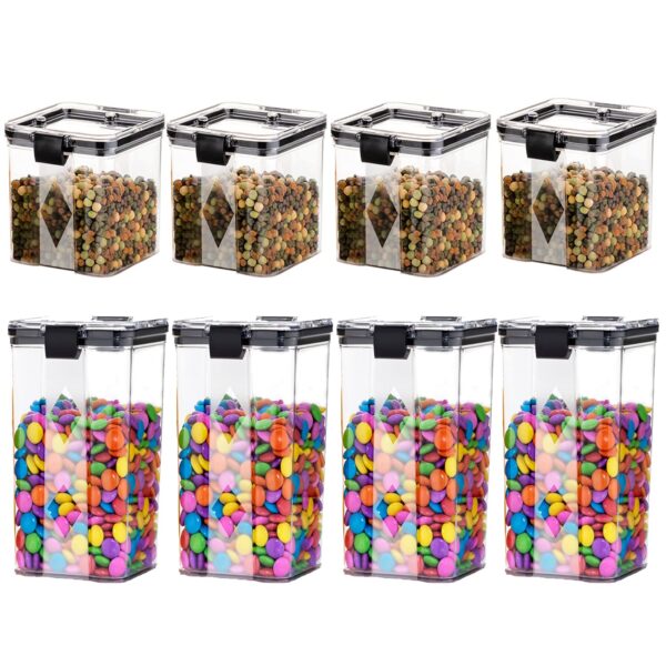 GOLWYN Air Tight Containers For Kitchen Storage Set, Plastic Boxes For Storage, Kitchen Organizer & Kitchen Accessories Items (700Ml And 1100 Ml, 8 Pcs)(Plastic), Transparent GOLWYN Air Tight Containers For Kitchen Storage Set, Plastic Boxes For Storage, Kitchen Organizer & Kitchen Accessories Items (700Ml And 1100 Ml, 8 Pcs)(Plastic), Transparent