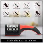 GLUN 3 in 1 Knife Sharpener with Easy-Grip Handle andBest Amazon Deals