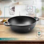 VAYA HauteChef Cast Iron Kadai, 24 cm, Pre-Seasoned &Best Amazon Deals
