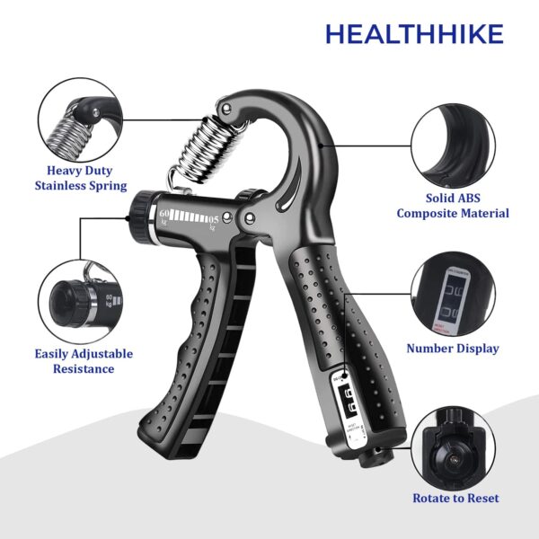 Adjustable Hand Grip Strengthener with Counter – 60kg,Best Amazon Deals