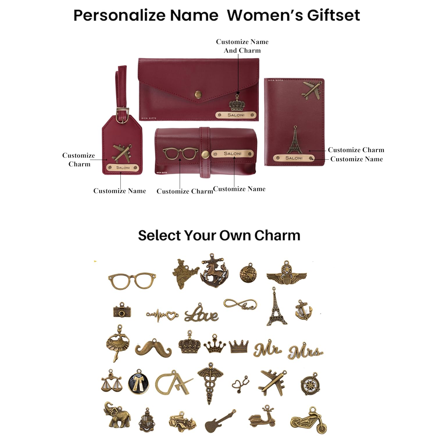 AICA Personalised Gift for Woman Custom Name & CharmBest Amazon Deals
