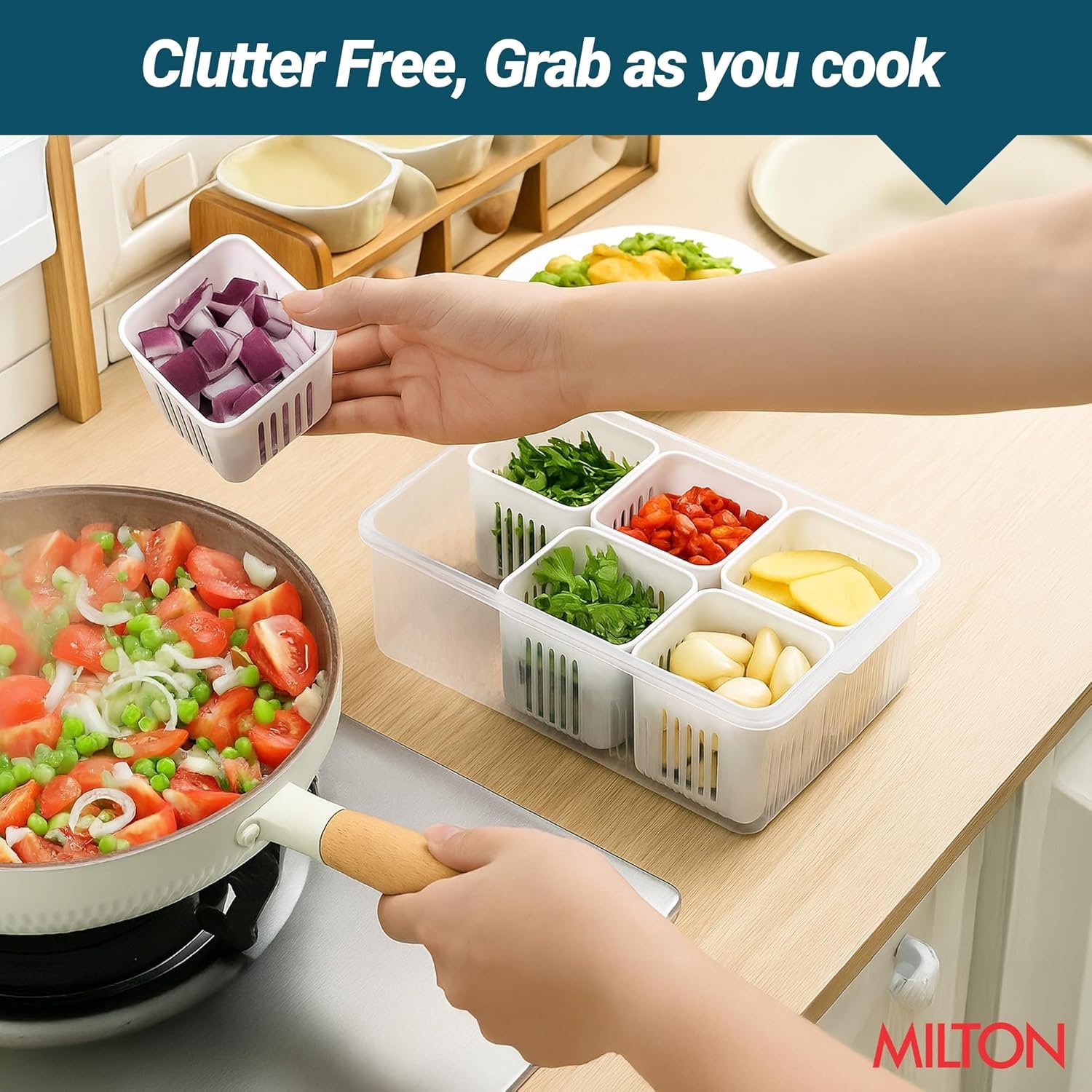 MILTON 6-in-1 Grid Fridge Storage Containers FridgeBest Amazon Deals