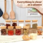 Airtight clear glass storage canister with wood lid foodBest Amazon Deals
