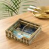 Wooden Napkin Holder with Gold Engraving | Pack of 1 |Best Amazon Deals