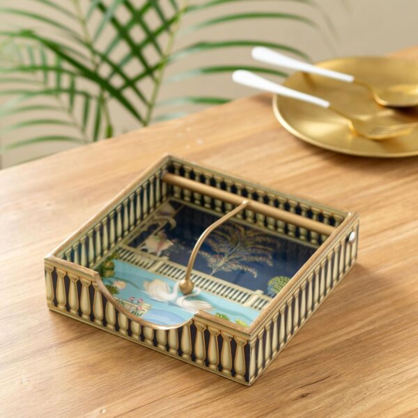 Wooden Napkin Holder with Gold Engraving | Pack of 1 |Best Amazon Deals