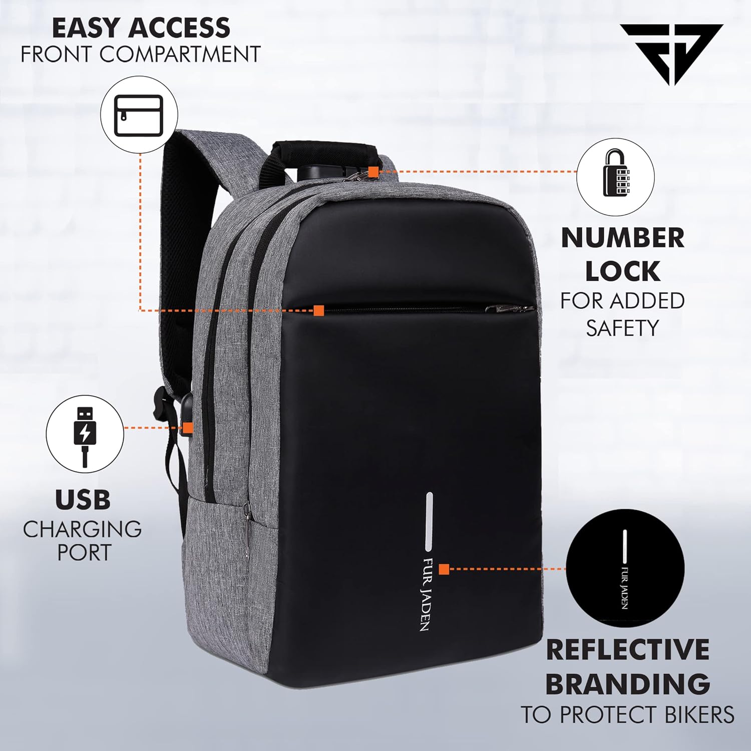 FUR JADEN Anti Theft Number Lock Backpack Bag with 15.6Best Amazon Deals