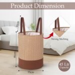 GLUN Round Printed Laundry Bag, Beige & Brown FoldableBest Amazon Deals