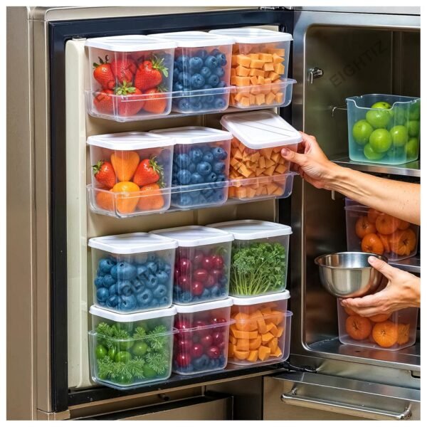 Eightiz Fridge Storage Boxes (Pack of 6) Freezer &Best Amazon Deals