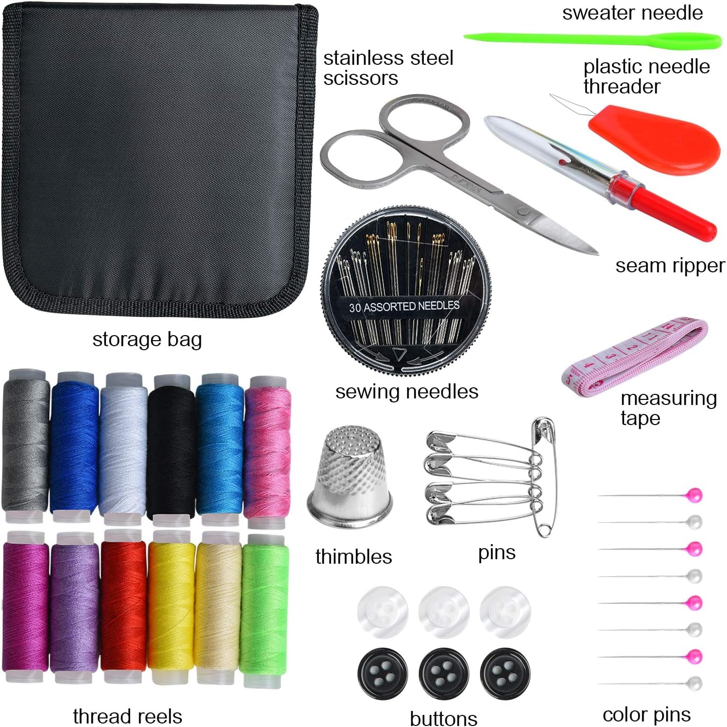 Tusmad Portable Sewing Kit Box with Zipper Case Travel &Best Amazon Deals