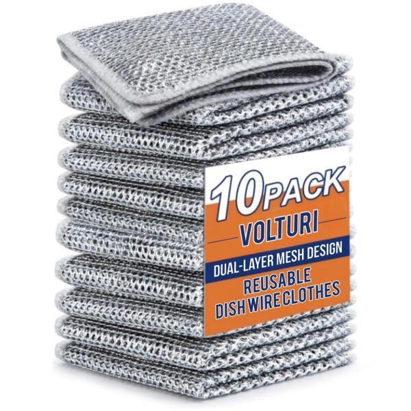 VOLTURI Non Scratch Wire Dish Cloth (Pack of 10), SteelBest Amazon Deals VOLTURI Non Scratch Wire Dish Cloth (Pack of 10), SteelBest Amazon Deals