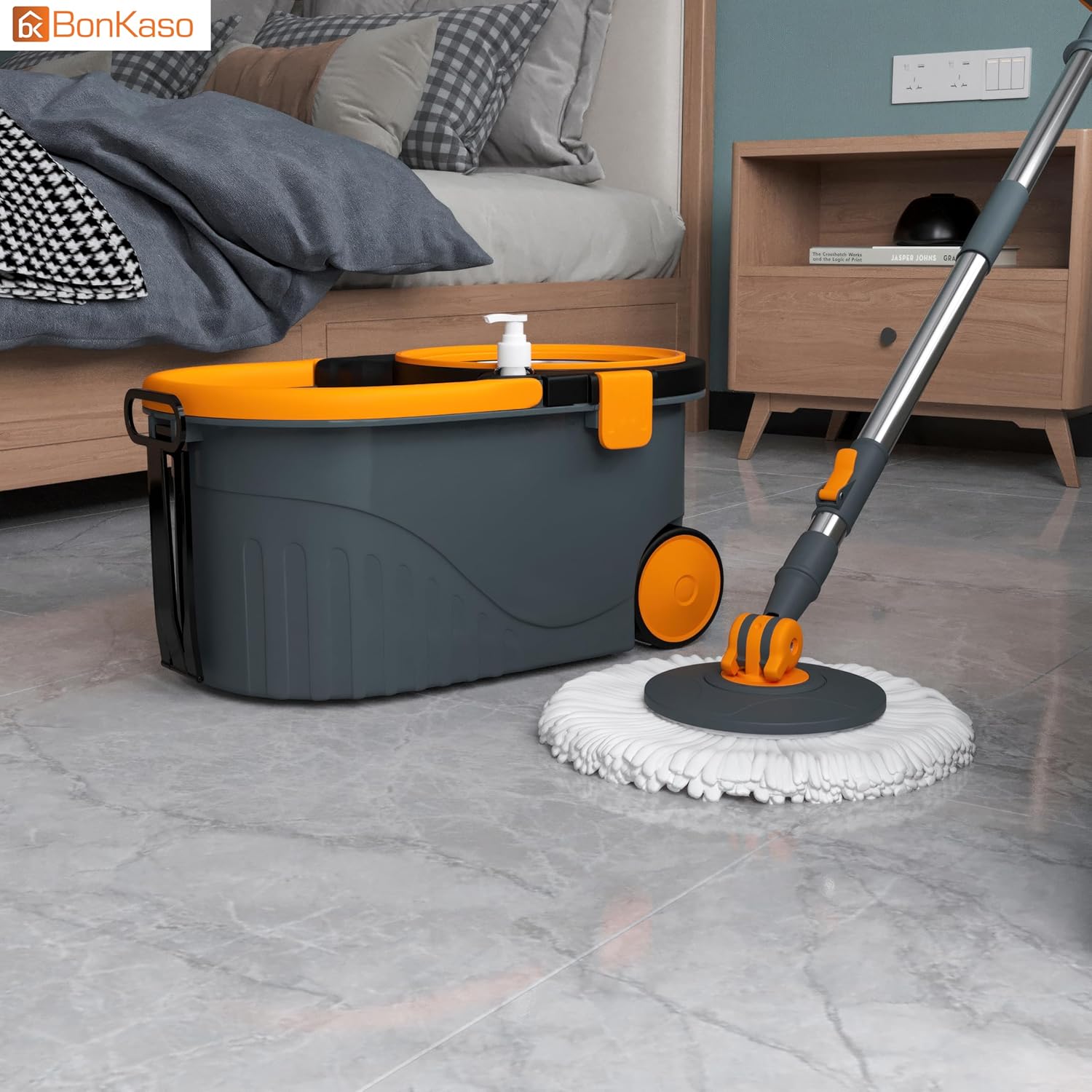 Bonkaso Spin Mop with Stainless Steel Wringer & BigBest Amazon Deals
