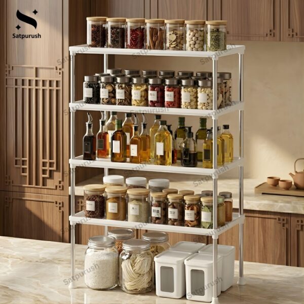 Satpurush 4-Tier Kitchen Organizer Rack  Space-SavingBest Amazon Deals