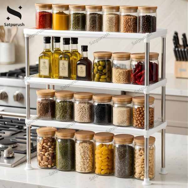 Satpurush 3-Tier Kitchen Organizer Rack Space-SavingBest Amazon Deals