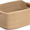 ALBY Rectangle Cotton Rope Woven Basket with Handles forBest Amazon Deals ALBY Rectangle Cotton Rope Woven Basket with Handles forBest Amazon Deals