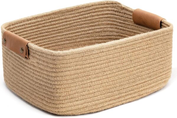 ALBY Rectangle Cotton Rope Woven Basket with Handles forBest Amazon Deals ALBY Rectangle Cotton Rope Woven Basket with Handles forBest Amazon Deals