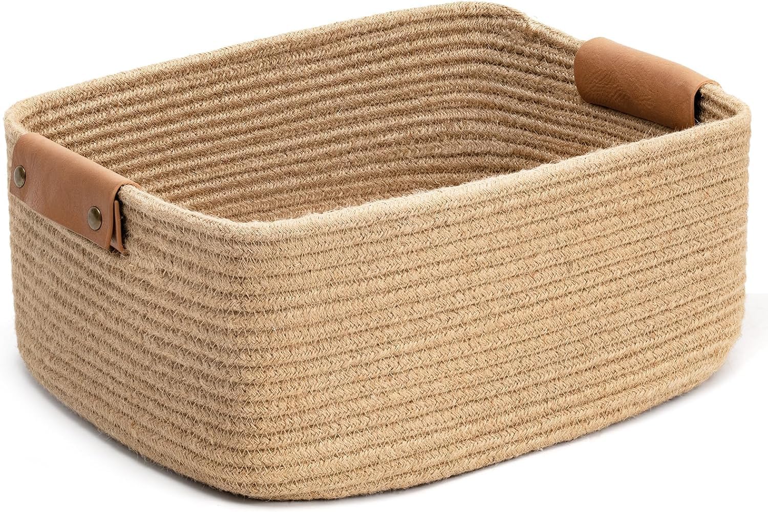 ALBY Rectangle Cotton Rope Woven Basket with Handles forBest Amazon Deals