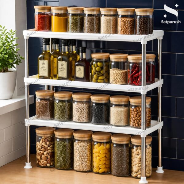 Satpurush 3-Tier Kitchen Organizer Rack Space-SavingBest Amazon Deals