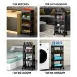 Plastic Multipurpose 4-Tier Rolling Storage Cart withBest Amazon Deals
