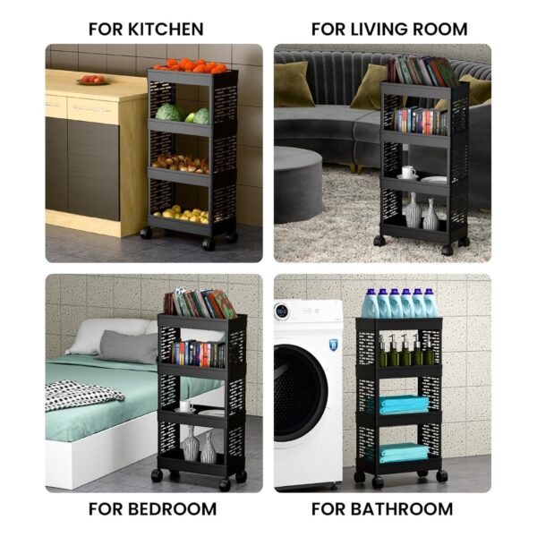 Plastic Multipurpose 4-Tier Rolling Storage Cart withBest Amazon Deals