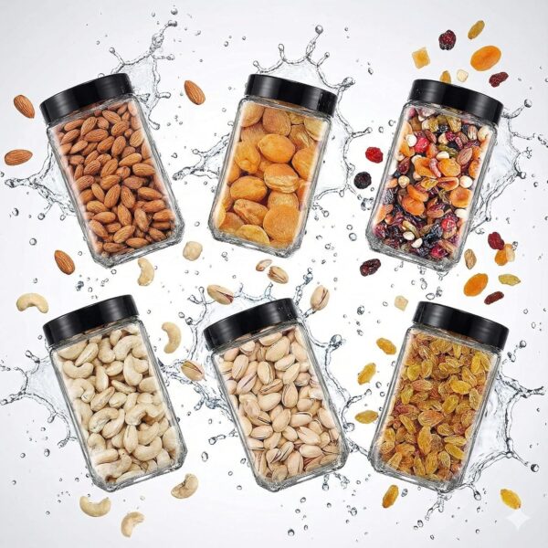 Airtight Glass Storage Jar 1000ml Set of 4 with Black LidBest Amazon Deals