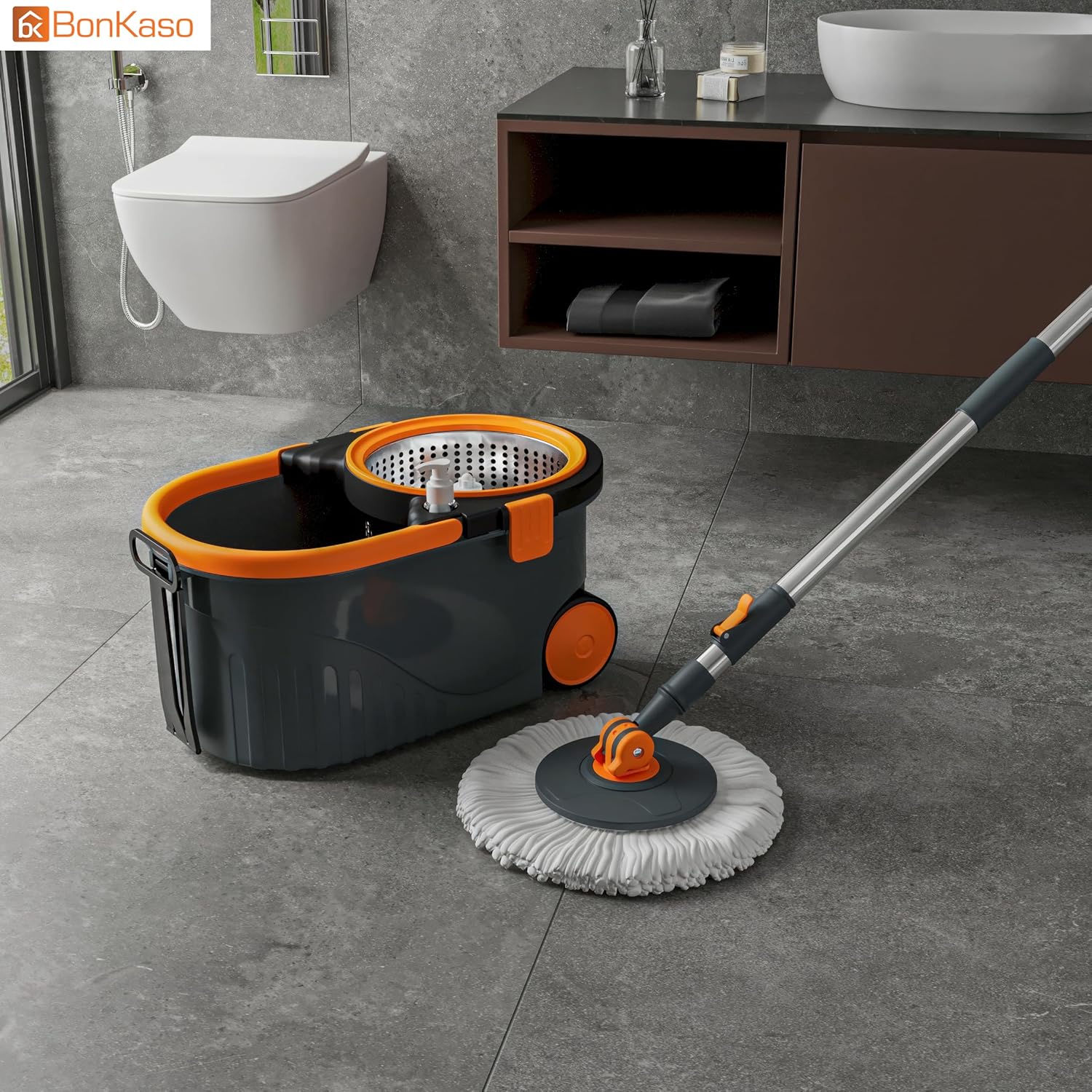 Bonkaso Spin Mop with Stainless Steel Wringer & BigBest Amazon Deals
