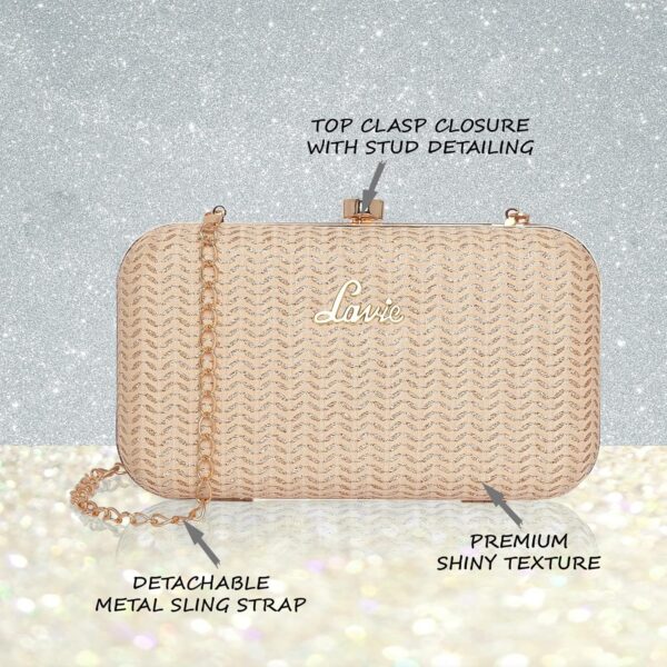 Lavie Women’s Sparkle Framed Clutch | Ladies Purse Handbag