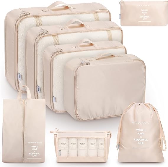 FLYNGO Nylon 8 Pcs Travel Organizer Pouch Packing CubesBest Amazon Deals FLYNGO Nylon 8 Pcs Travel Organizer Pouch Packing CubesBest Amazon Deals