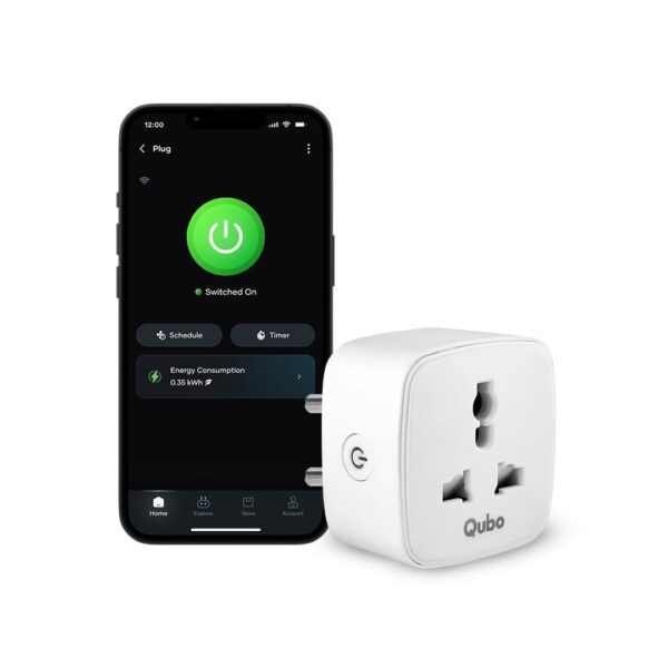 Qubo 10A Wi-Fi + Bluetooth Smart Plug | Energy MonitoringBest Amazon Deals