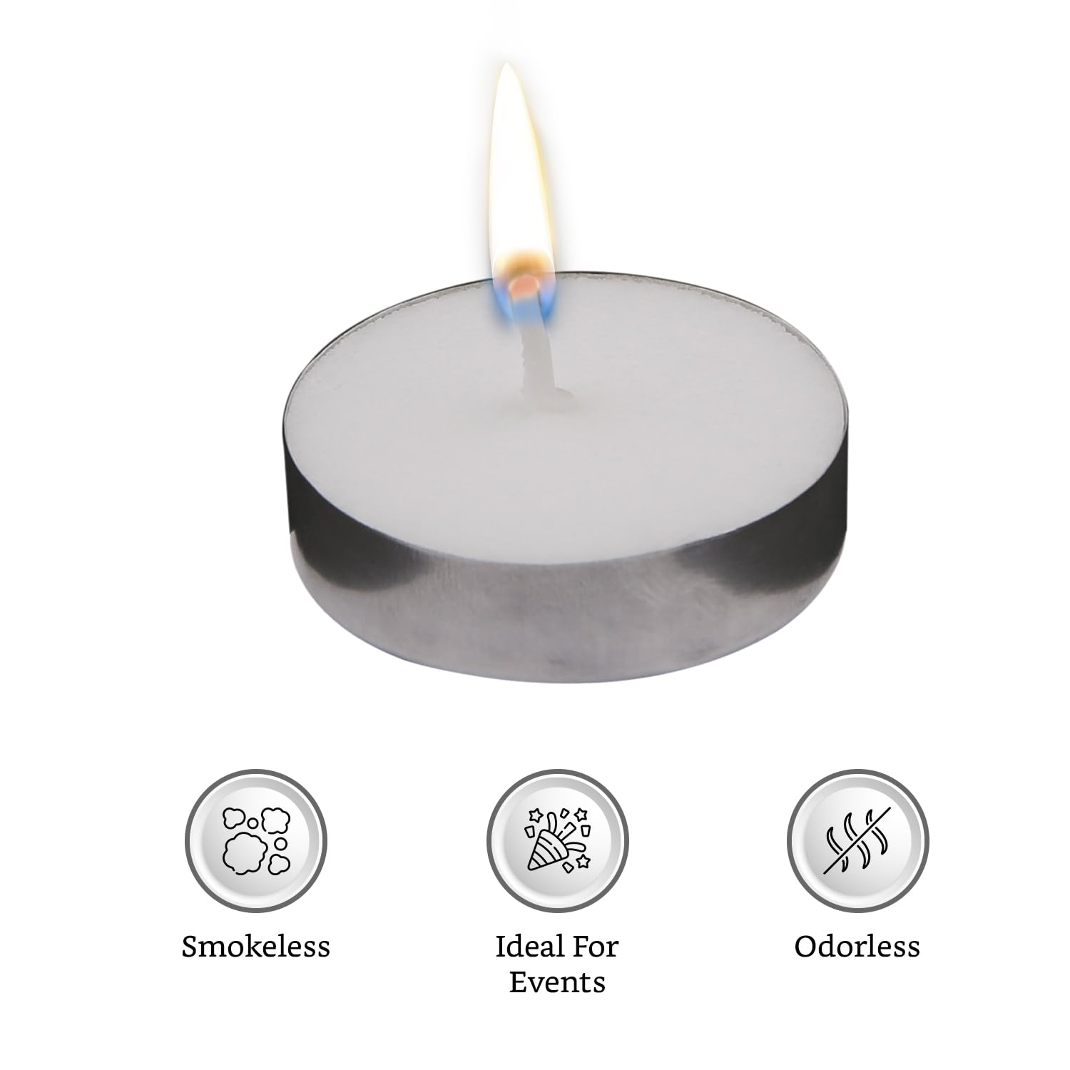 Amazon Brand – Solimo Wax Tealight Candles (Set of 100, Unscented)