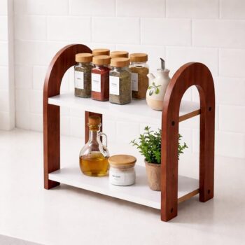 FireBees 2 Tier Kitchen Counter Organizer, Wooden KitchenBest Amazon Deals