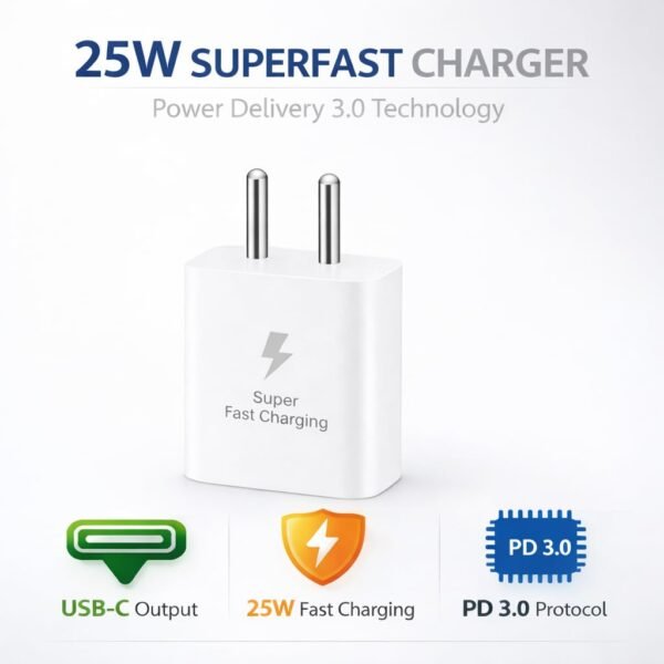 25W Charger for Samsung Galaxy F17 with Type-C to C Cable | SuperMobile Accessories Deal