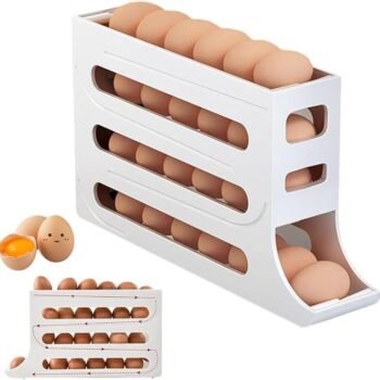 Automatic Roll-Down Refrigerator Egg Holder  4-Tier EggBest Amazon Deals