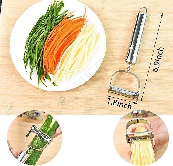 QONETIC 2 in 1 Stainless Steel Julienne Vegetable PeelerBest Amazon Deals