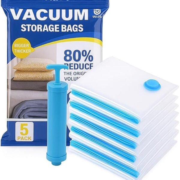 Vacuum Storage Bags 5-Pack with Hand Pump  Space SaverBest Amazon Deals