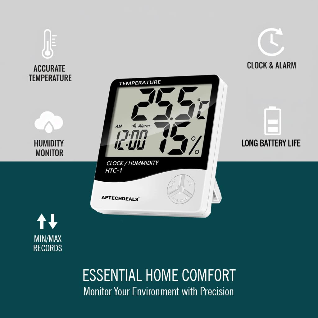 ApTechDeals HTC-1 Digital Hygrometer Thermometer HumidityBest Amazon Deals