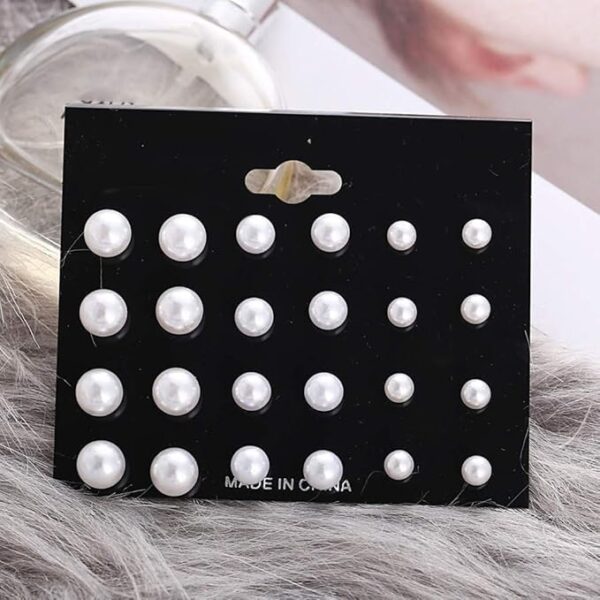 Women & Girl Classic White Pearl Earring Round Small StudBest Amazon Deals