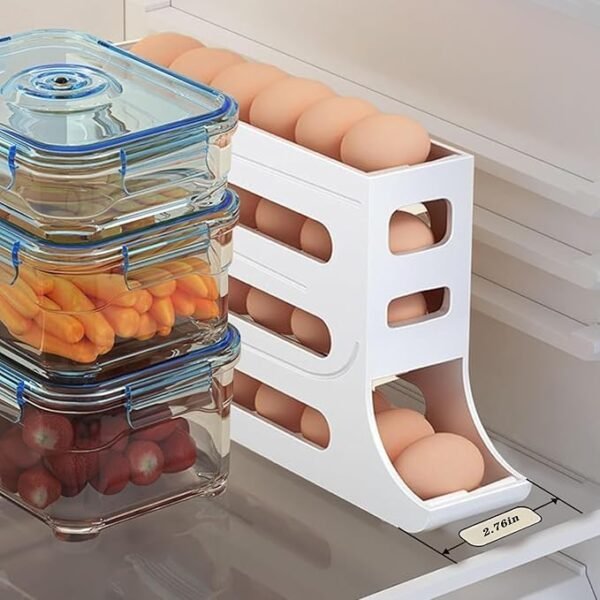 Automatic Roll-Down Refrigerator Egg Holder  4-Tier EggBest Amazon Deals