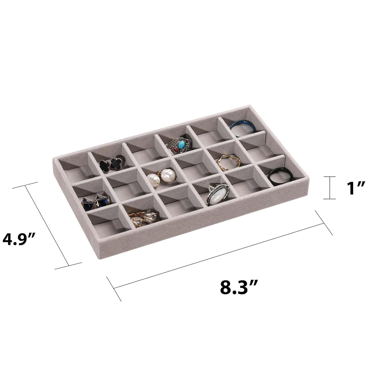 Frebeauty Jewelry Organizer Tray,Stackable Velvet JewelryBest Amazon Deals