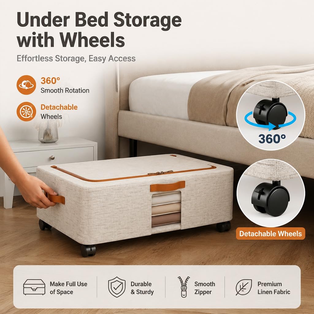 HASTHIP Under Bed Storage with Wheels Under Bed StorageBest Amazon Deals