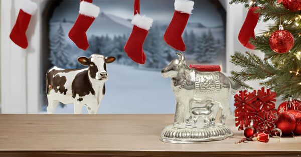 Vail Creation German Silver Kamdhenu Cow and Calf IdolBest Amazon Deals