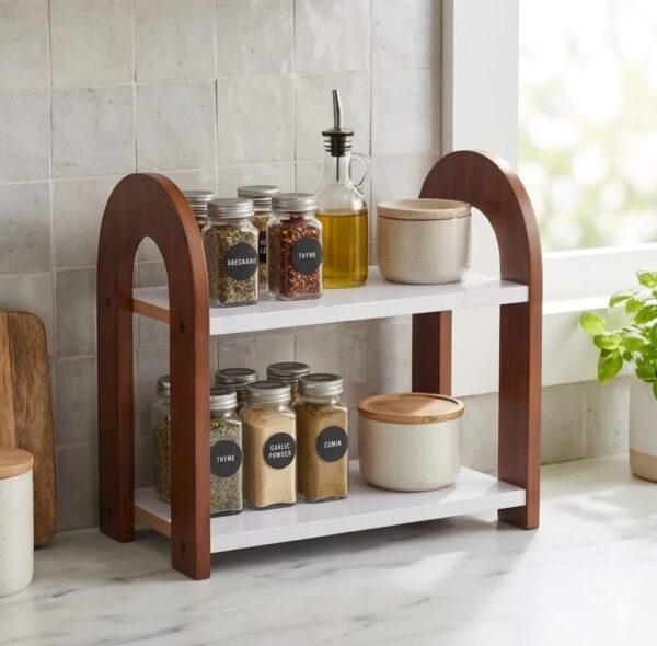 FireBees 2 Tier Kitchen Counter Organizer, Wooden KitchenBest Amazon Deals