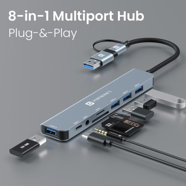 Portronics Mport 8 Plus Dual Plug 8-in-1 DockingBest Amazon Deals