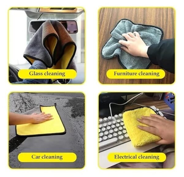 Pack of 4 Pics Microfiber Cleaning Cloth 800 GSM for HomeBest Amazon Deals