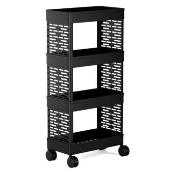 Plastic Multipurpose 4-Tier Floor Mount Corner ShelfBest Amazon Deals